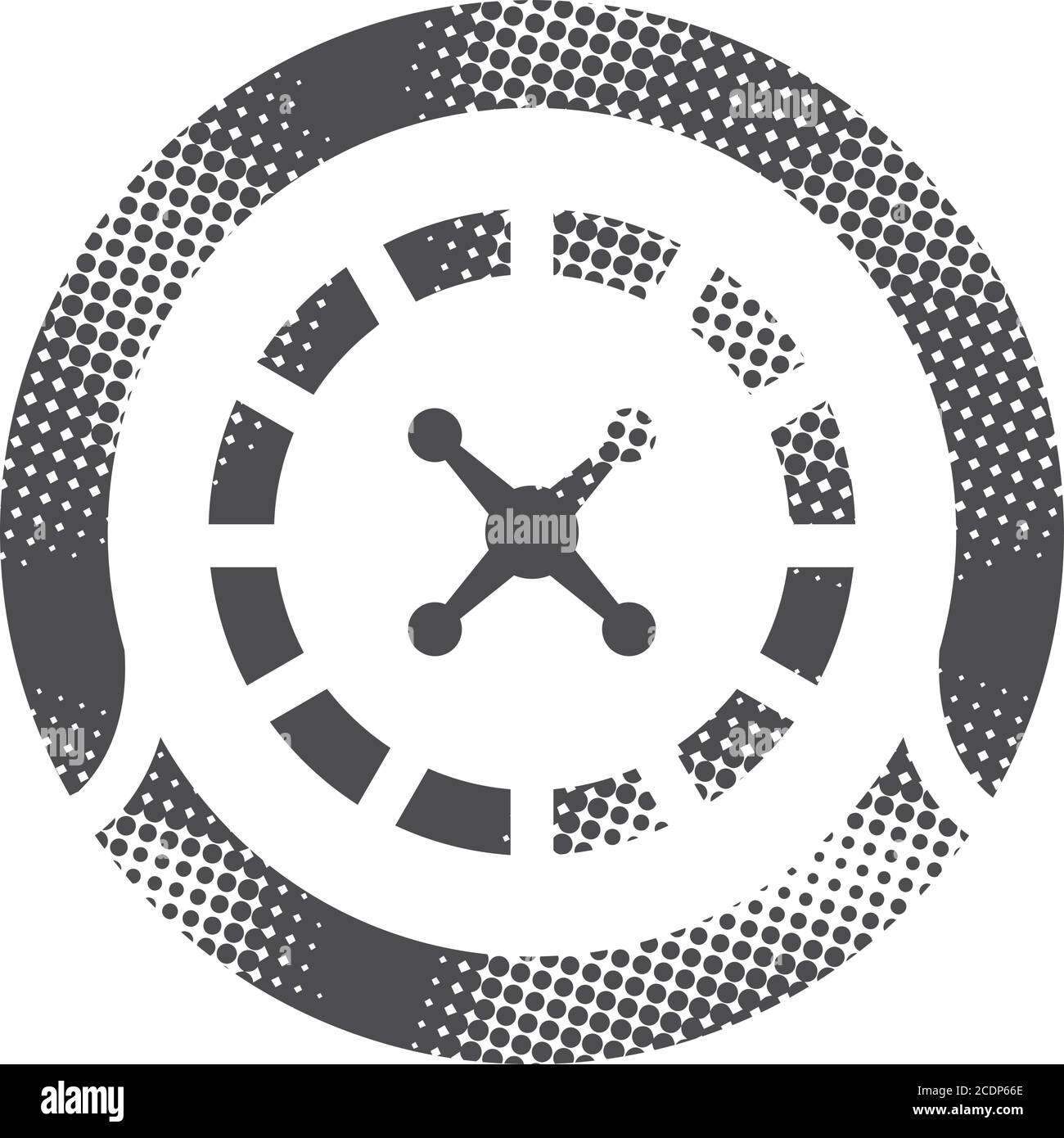 Roulette table icon in halftone style. Black and white monochrome ...