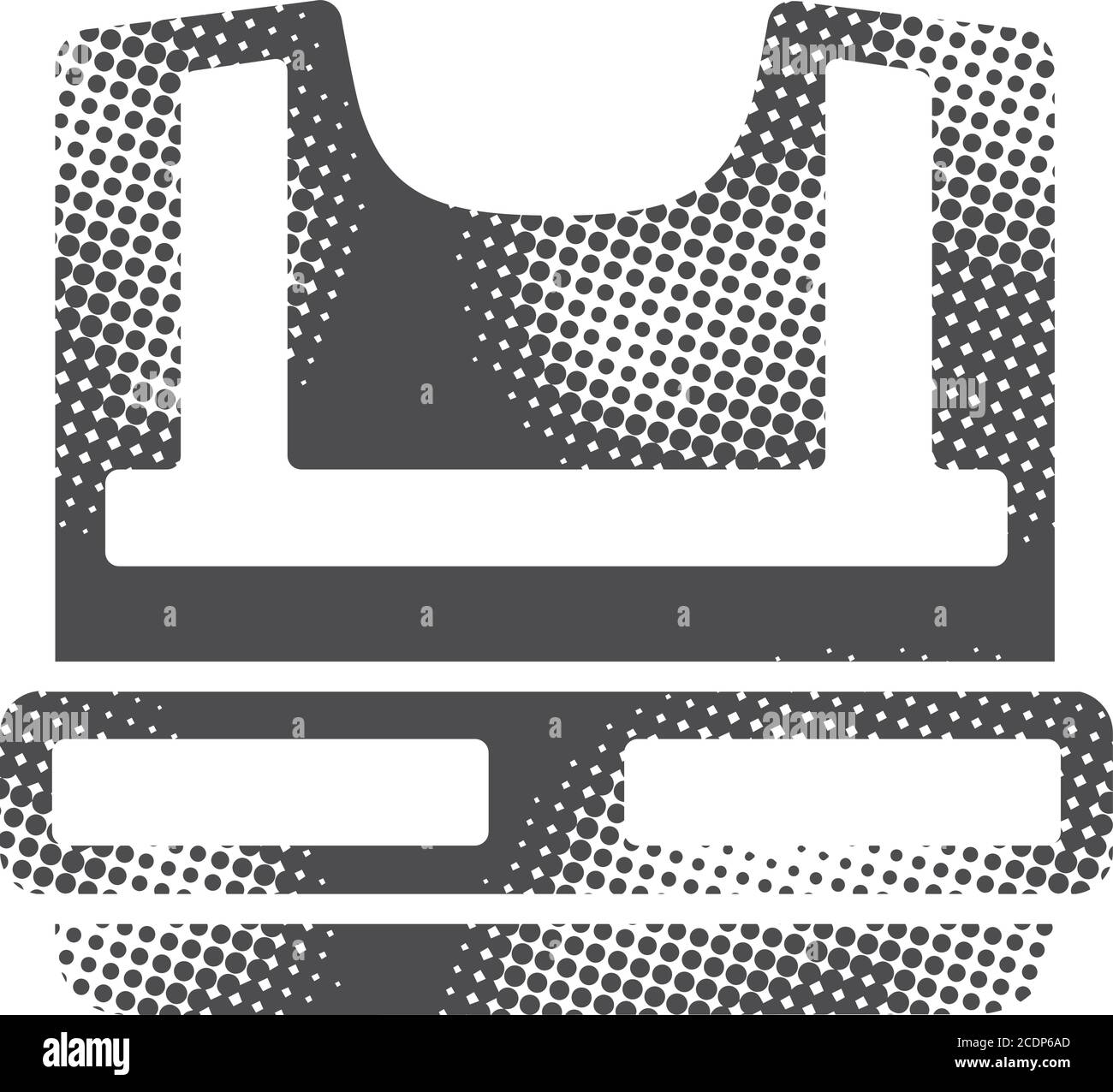 Safety vest icon in halftone style. Black and white monochrome vector ...