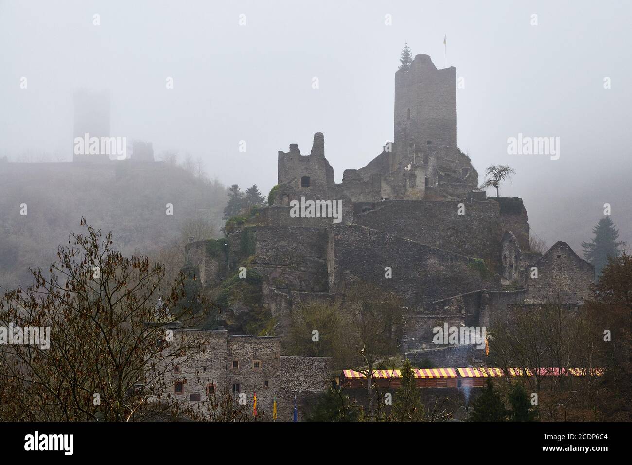 Niederburg and Oberburg Manderscheid, Rhineland-Palatinate, Germany Stock Photo