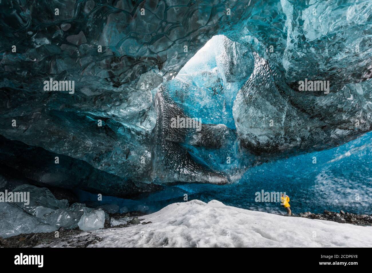 Eishöhle im Skaftafell Nationalpark auf Island Stock Photo