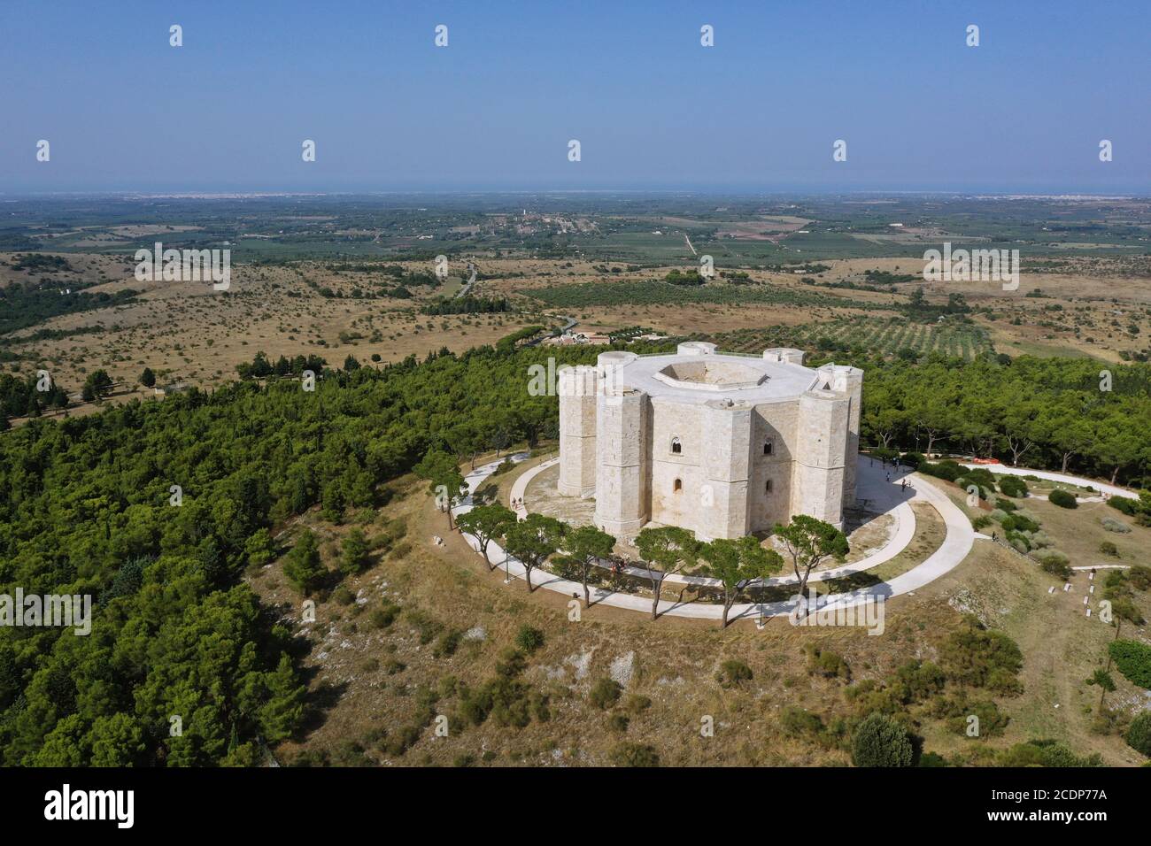 Castel del Monte, Barletta, Andria, Trani, Puglia / Italy: Aerial view of the Castel del Monte Stock Photo