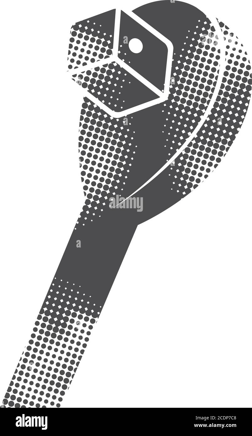 Socket wrench icons in halftone style. Automotive vehicle maintenance