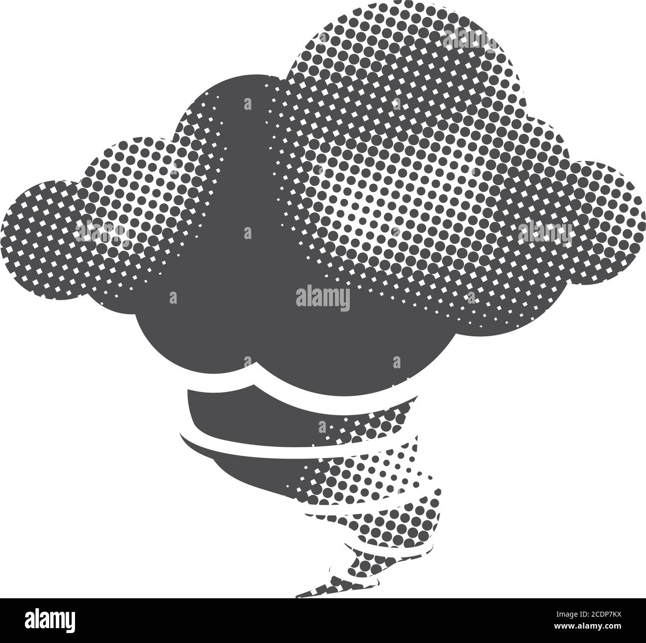 Storm icon in halftone style. Black and white monochrome vector illustration. Stock Vector