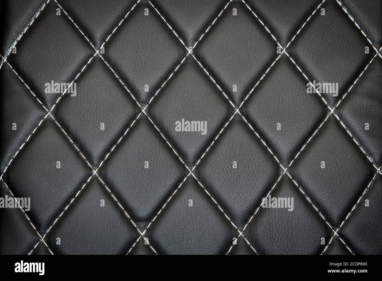 Genuine leather upholstery background for a luxury decoration in black tones Stock Photo