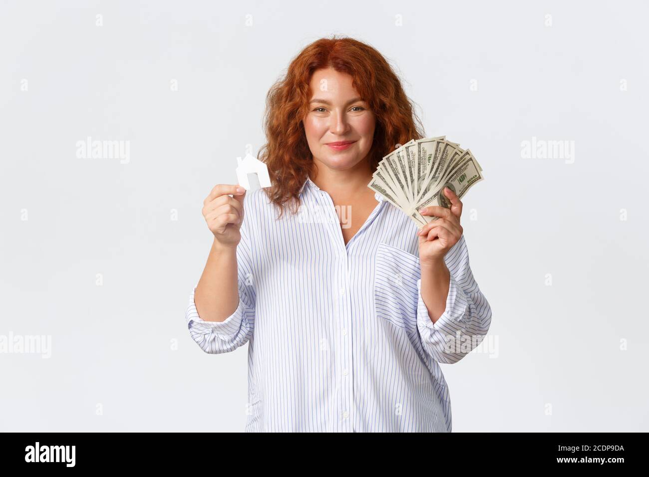 Rent, buying property and real estate concept. Happy middleaged