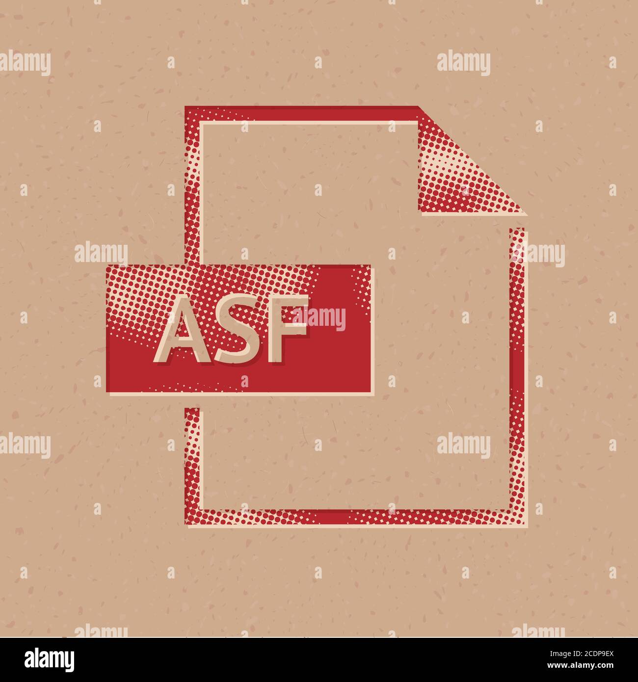 File format icon in halftone style. Grunge background vector ...