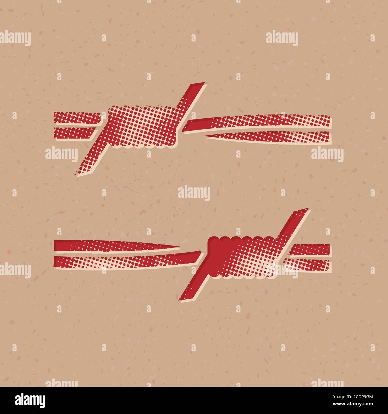 Barbed wire icon in halftone style. Grunge background vector ...