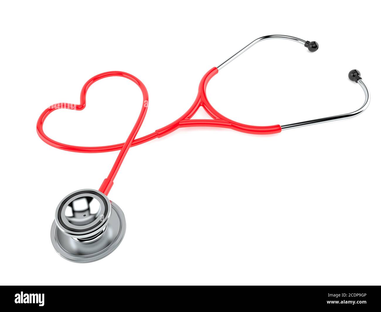 Stethoscope in heart shape isolated on white background Stock Photo Alamy