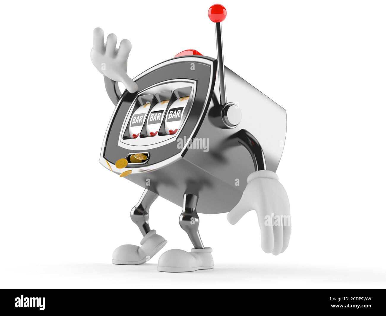 Slot machine character isolated on white background Stock Photo - Alamy