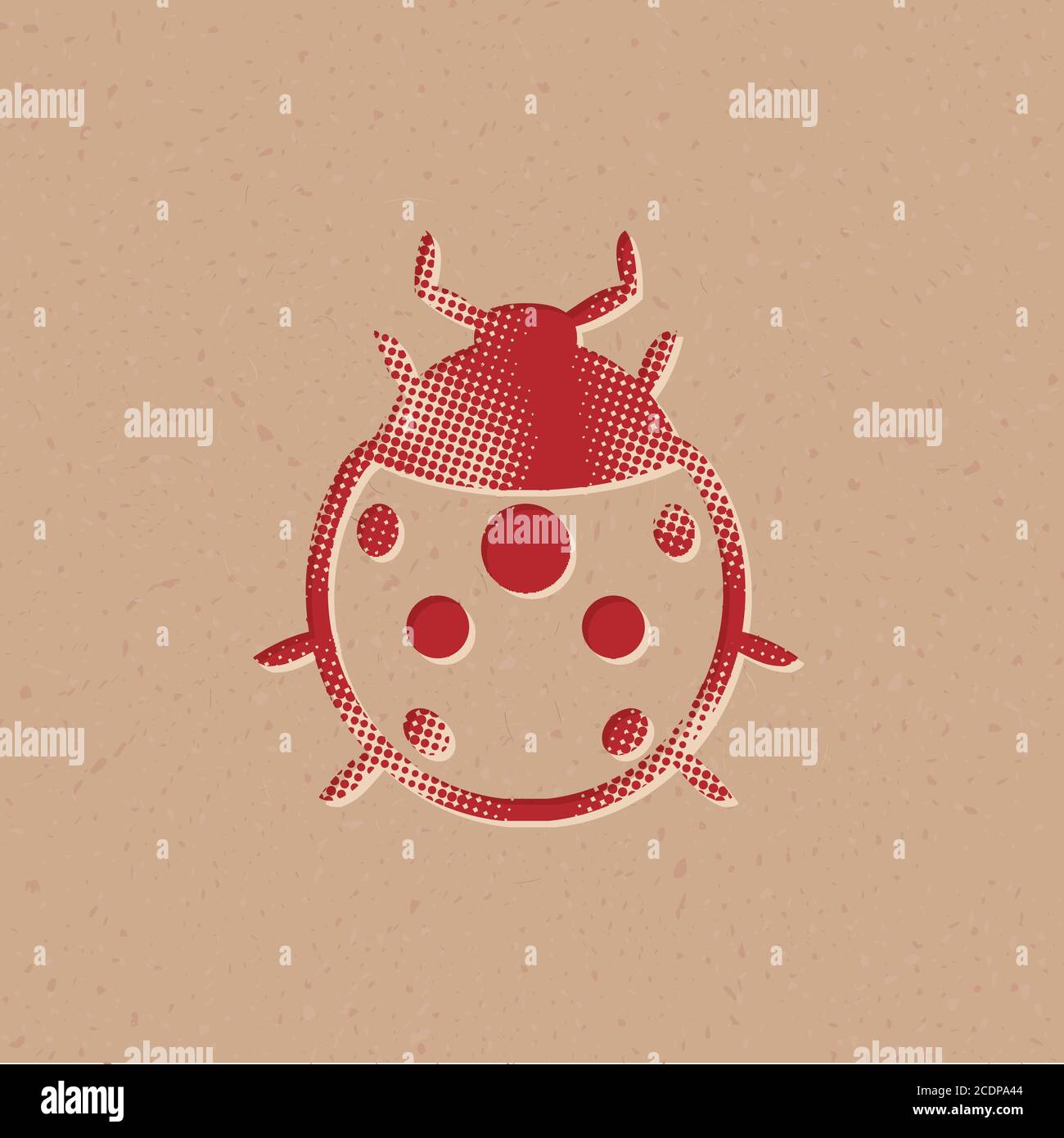 Bug icon in halftone style. Grunge background vector illustration Stock ...