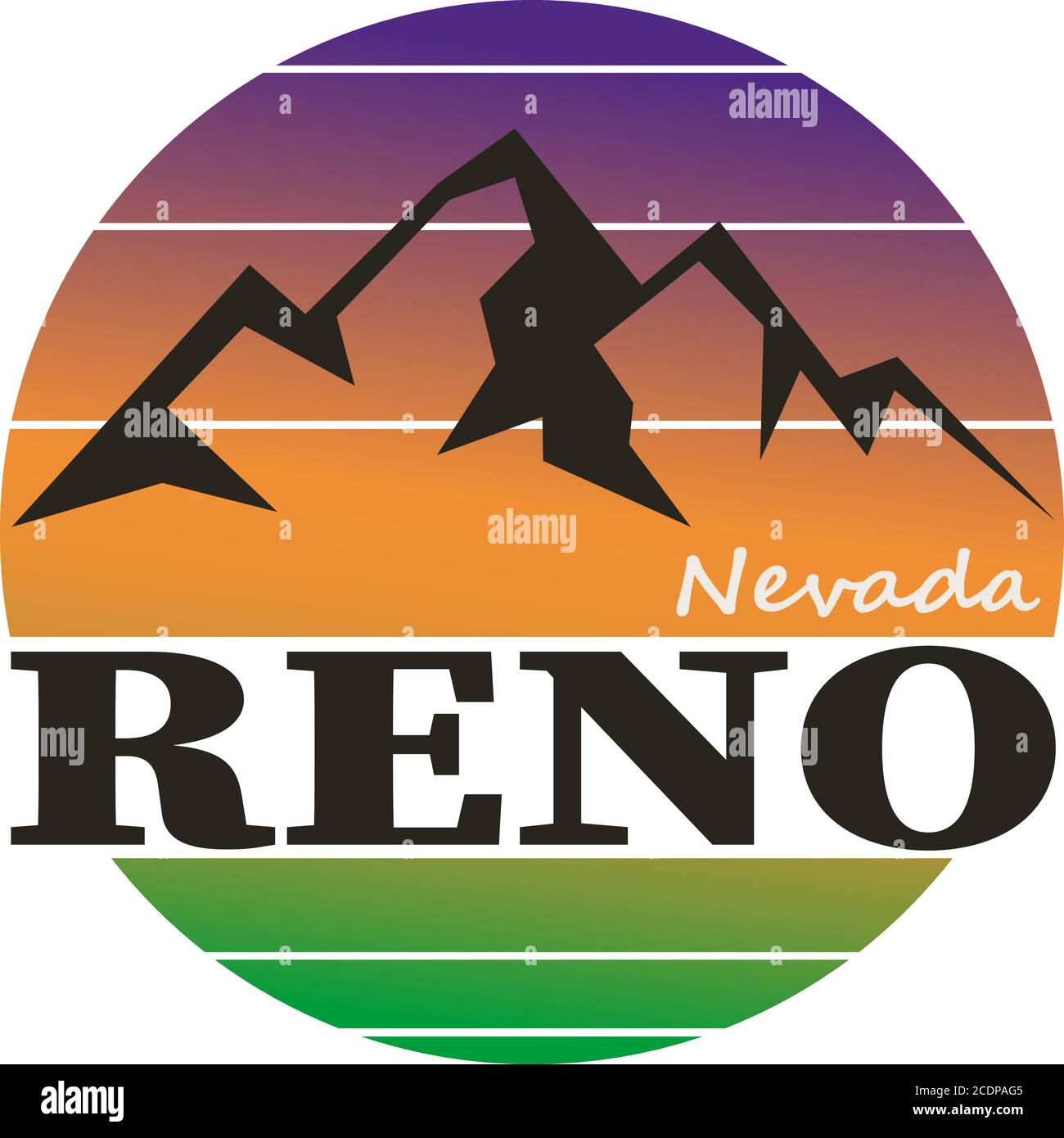 Grunge vintage round sign with text Reno, Nevada, vector illustration