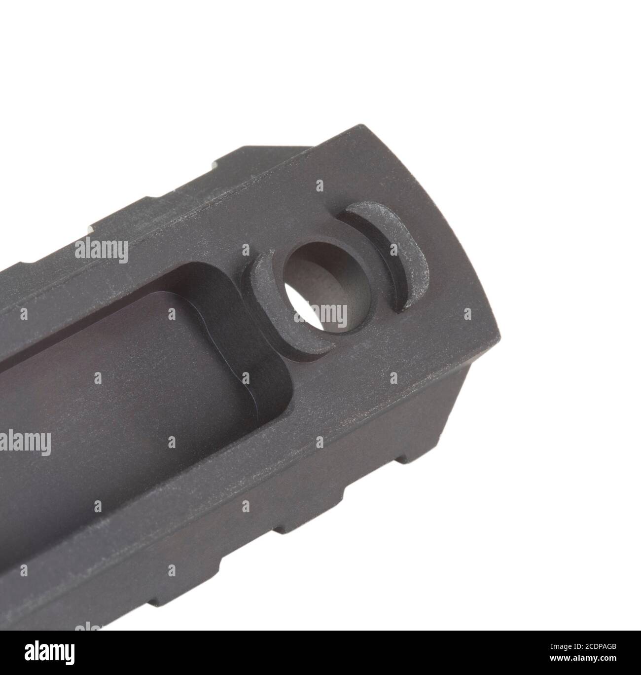 Hole for the bolt and locking mechanism for a rail on an AR15 Stock
