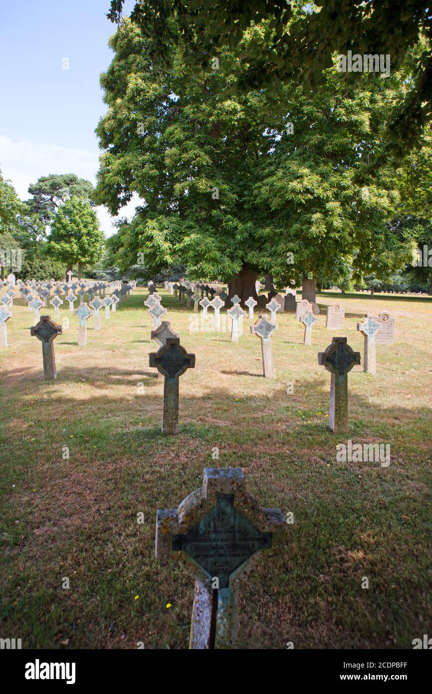A peaceful corner of Clayhall Royal Naval Cemetery, Alverstoke, Gosport, Hampshire, England, UK Stock Photo
