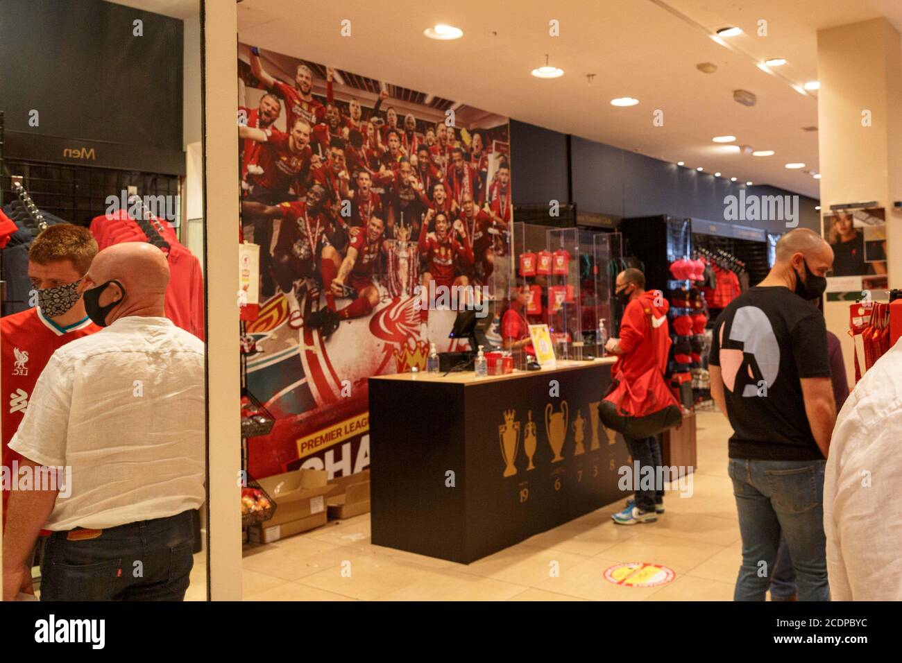 Cork, Ireland. 29th Aug, 2020. Liverpool FC Store Opening, Cork City. A  Liverpool FC pop up store opened its doors at 12pm today on St Patrick's  Street today. The store is selling