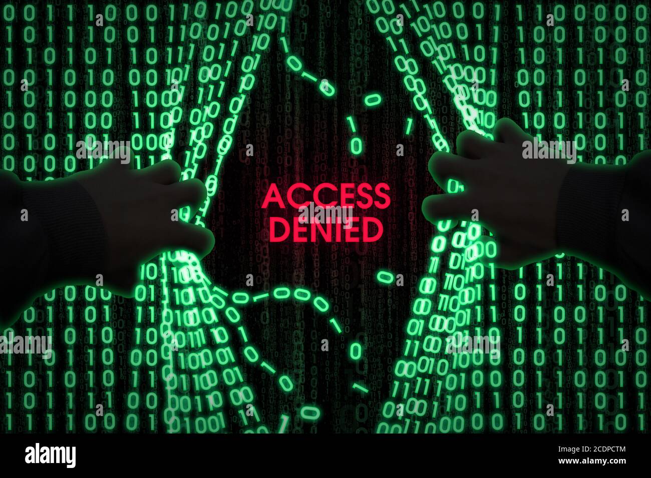 the concept of computer security. Hacker breaks binary data Stock Photo ...
