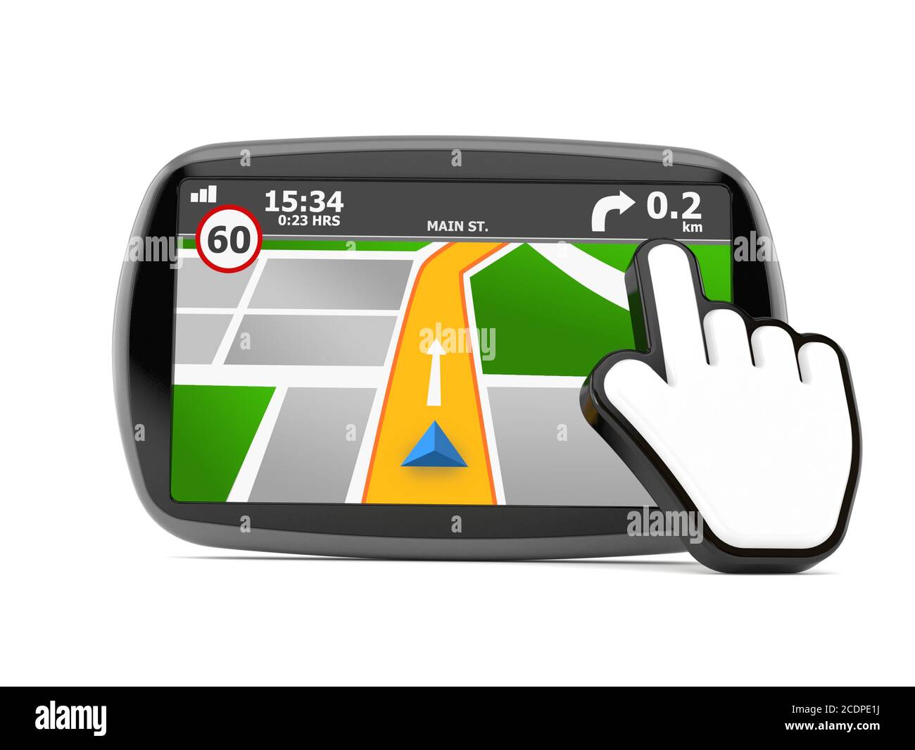 GPS navigation with cursor isolated on white background Stock Photo - Alamy