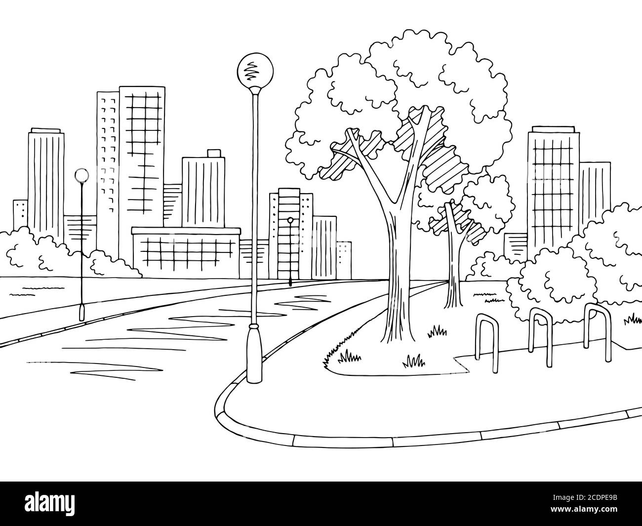 City Street Drawing Stock Illustrations  56094 City Street Drawing Stock  Illustrations Vectors  Clipart  Dreamstime
