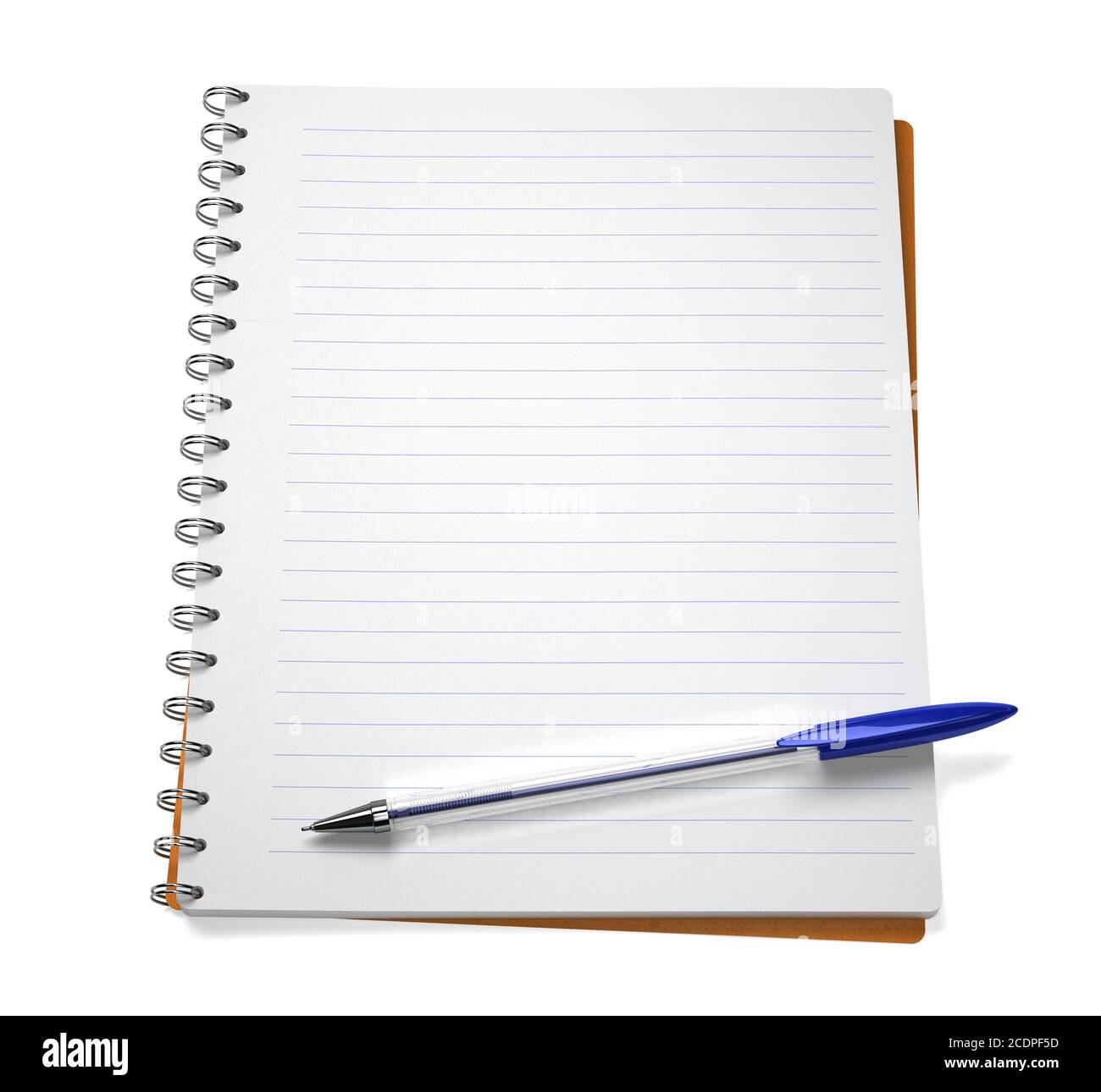 Open notebook with pen, isolated on white. Copy Space, plse for text Stock  Photo - Alamy