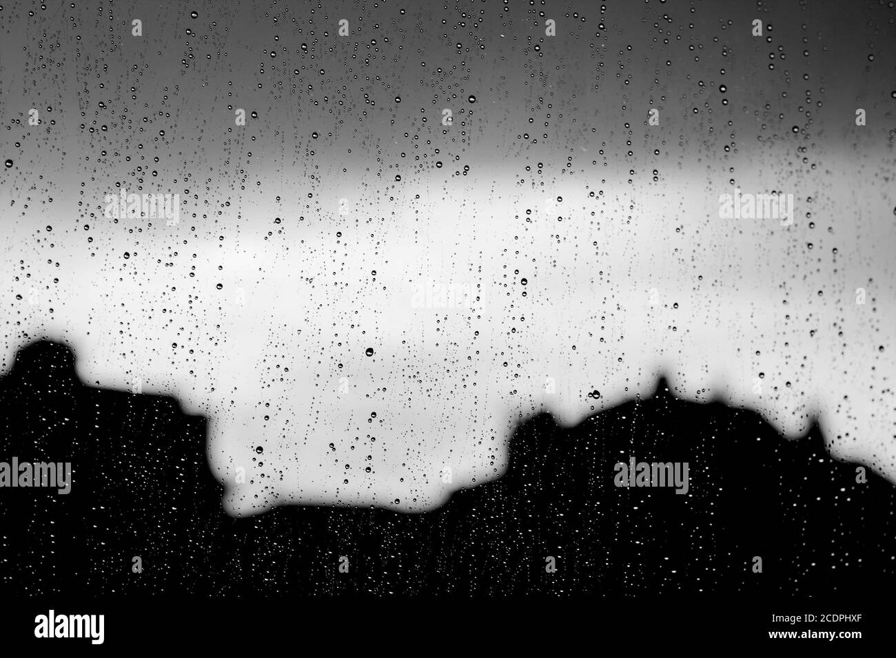 Rain droplets on a window Stock Photo