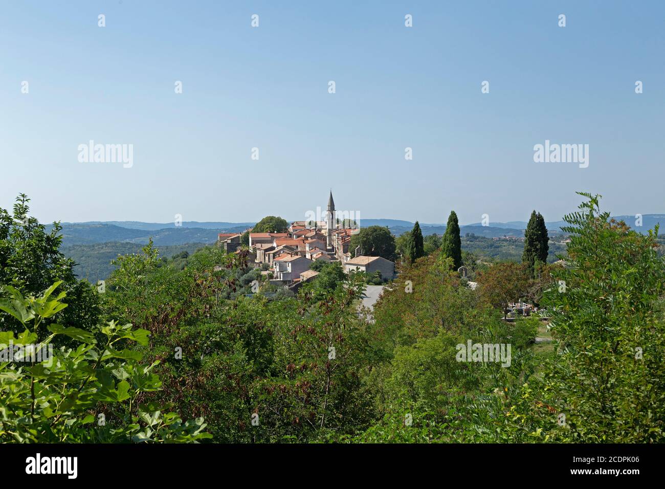 view of the town, Draguc, Istria, Croatia Stock Photo
