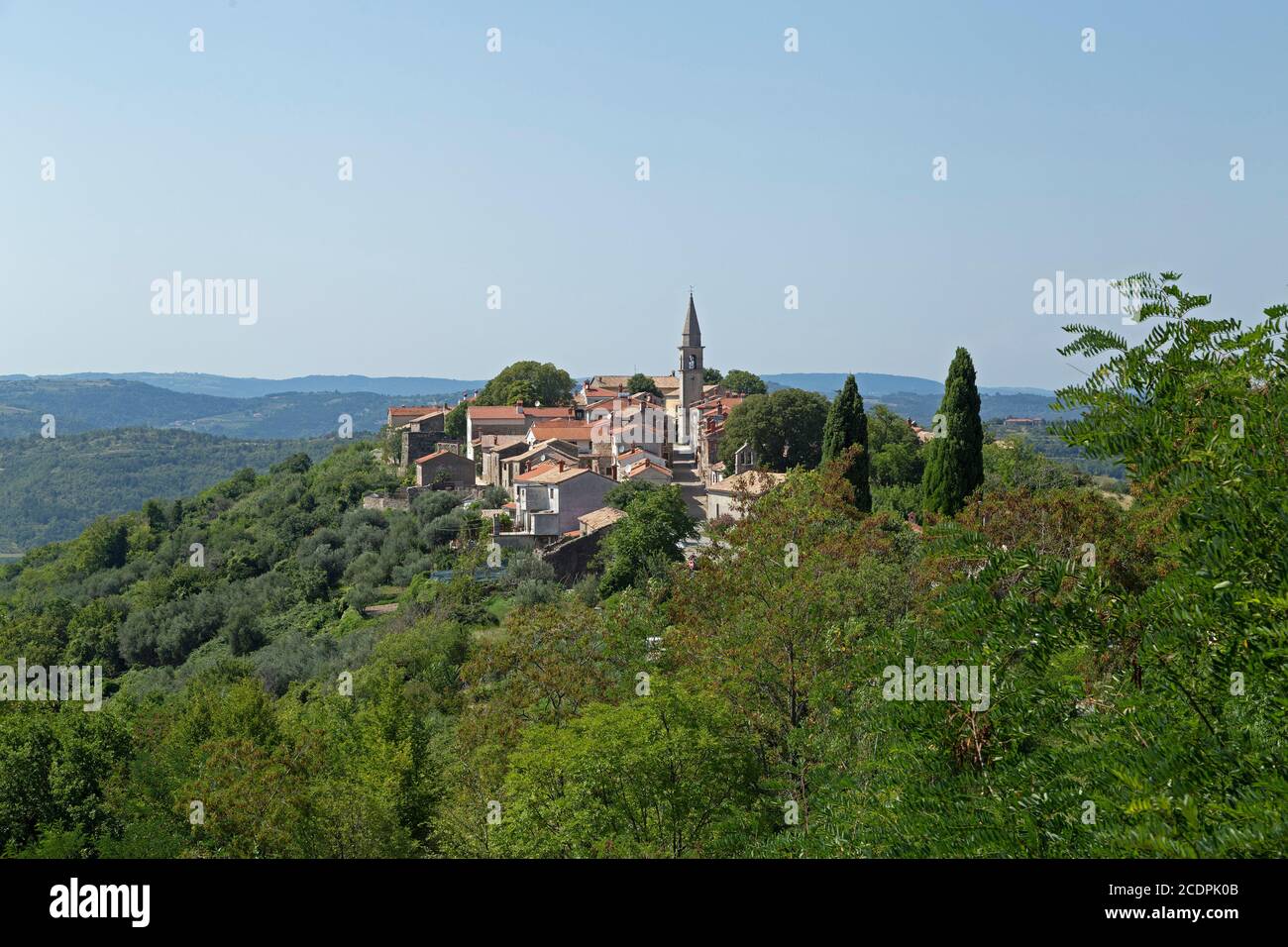view of the town, Draguc, Istria, Croatia Stock Photo