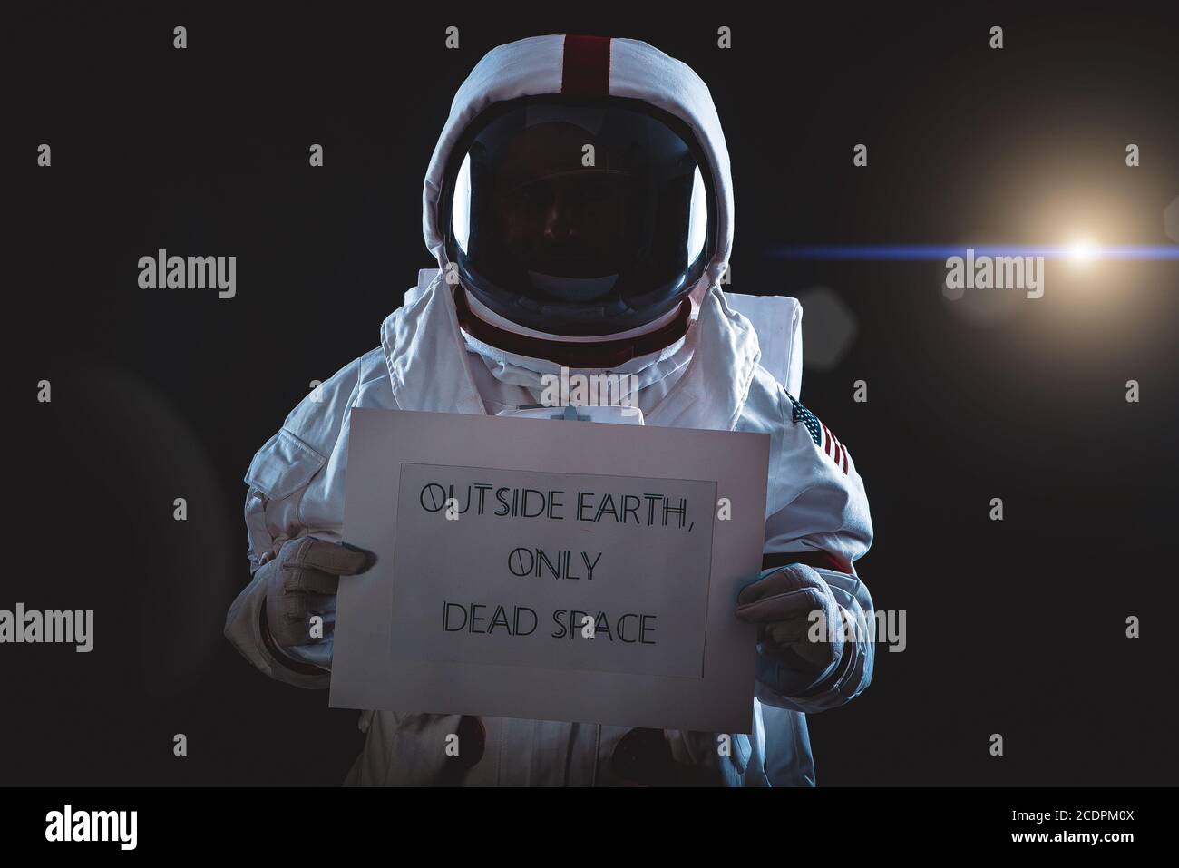 Astronaut leaving earth. Searching for a new home for humanity. Concept  about science and nature. showing a message Stock Photo - Alamy