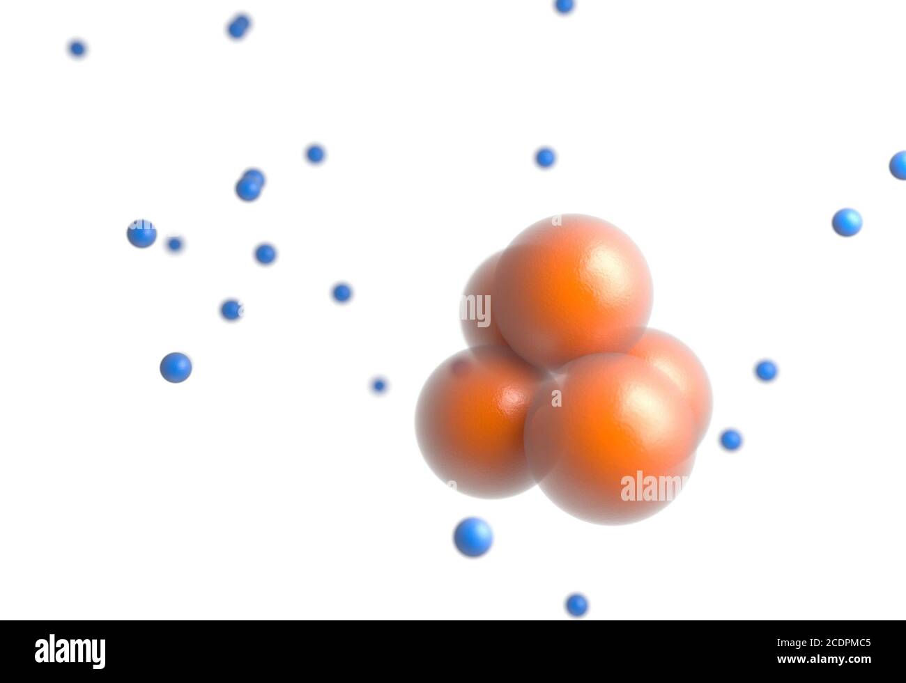 Atoms, Elements or Molecules abstract 3d illustration. Stock Photo