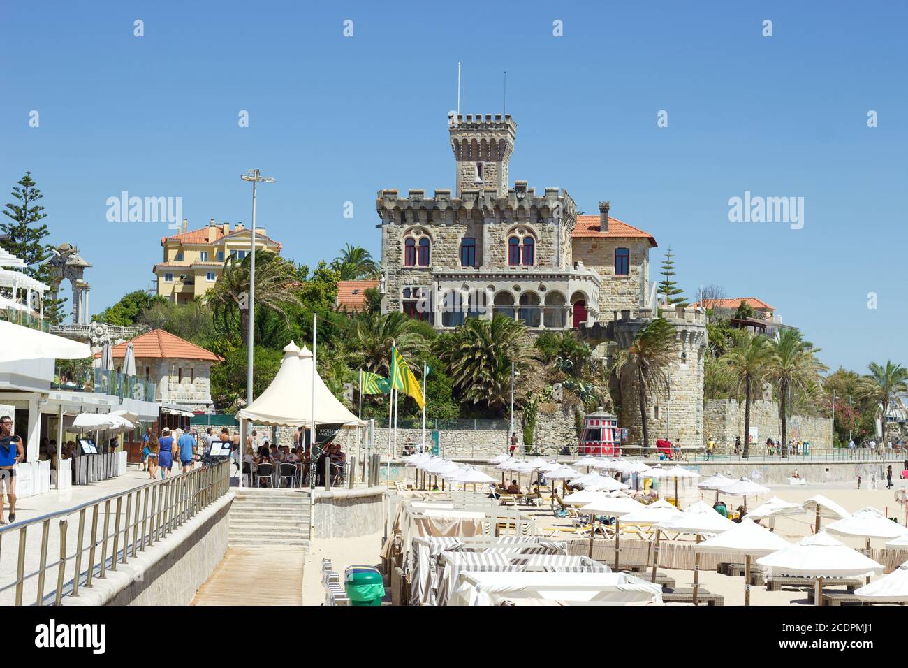 Castle on the beach in Estoril Stock Photo