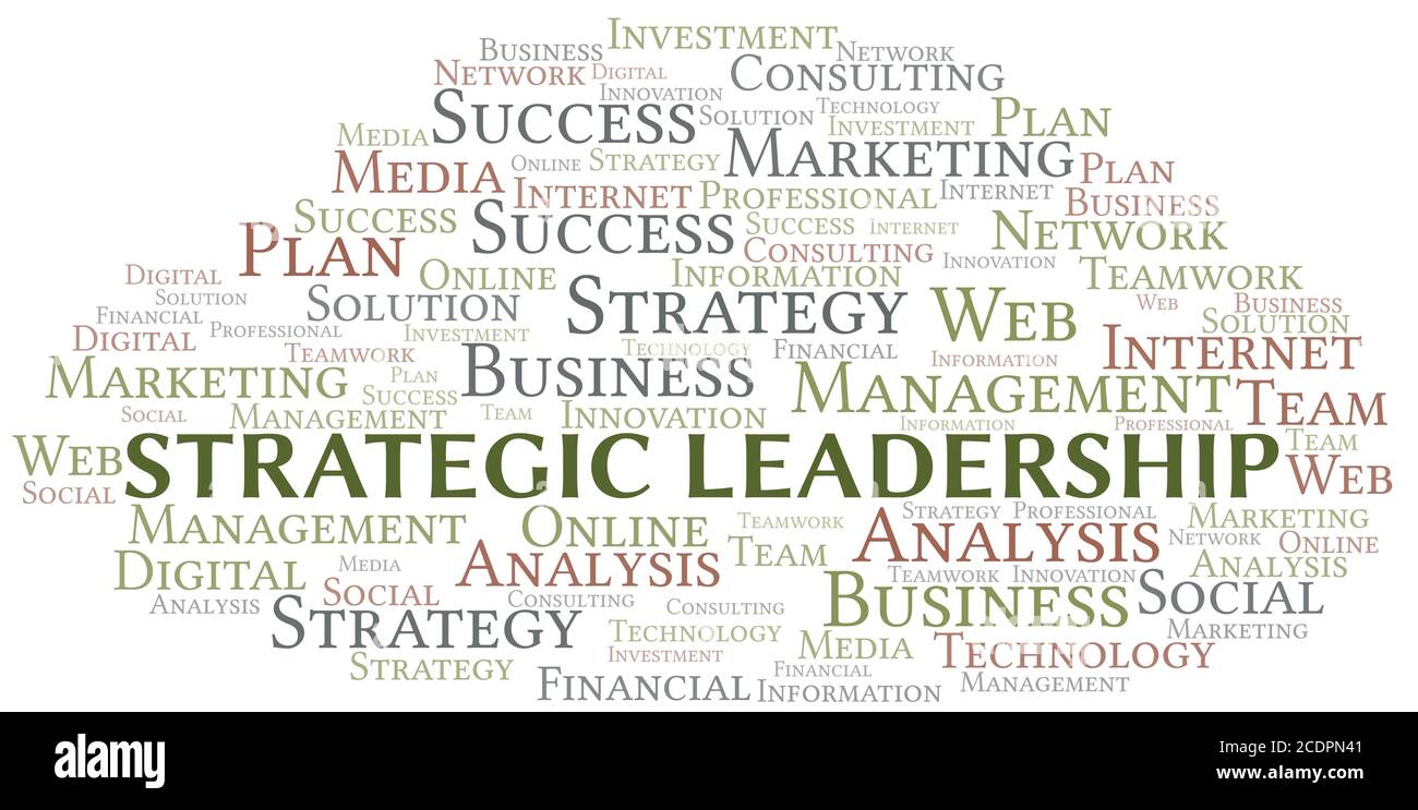 Strategic Leadership word cloud create with the text only. Stock Vector