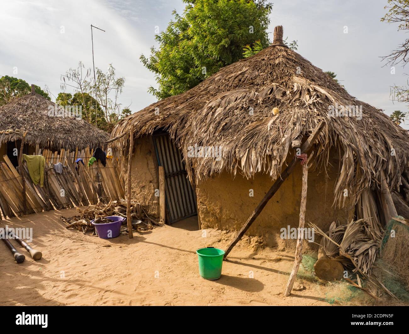 Senegal, Africa January 2019 Traditional African small village with
