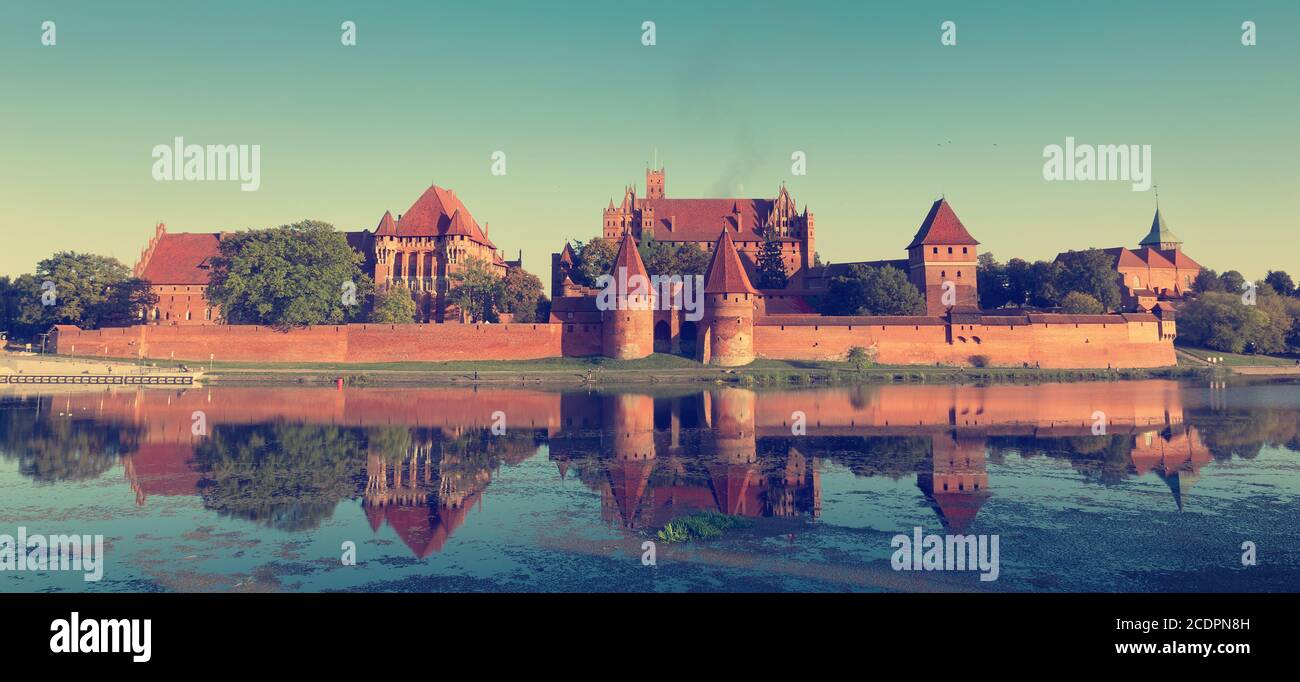 Vintage photo of Malbork castle,  UNESCO World Heritage Site, Poland. Stock Photo