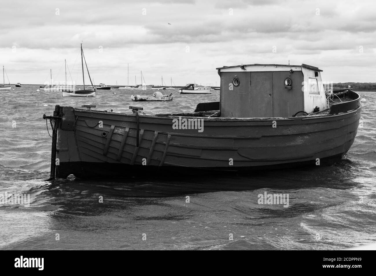 Floating mooring boat Black and White Stock Photos & Images - Alamy
