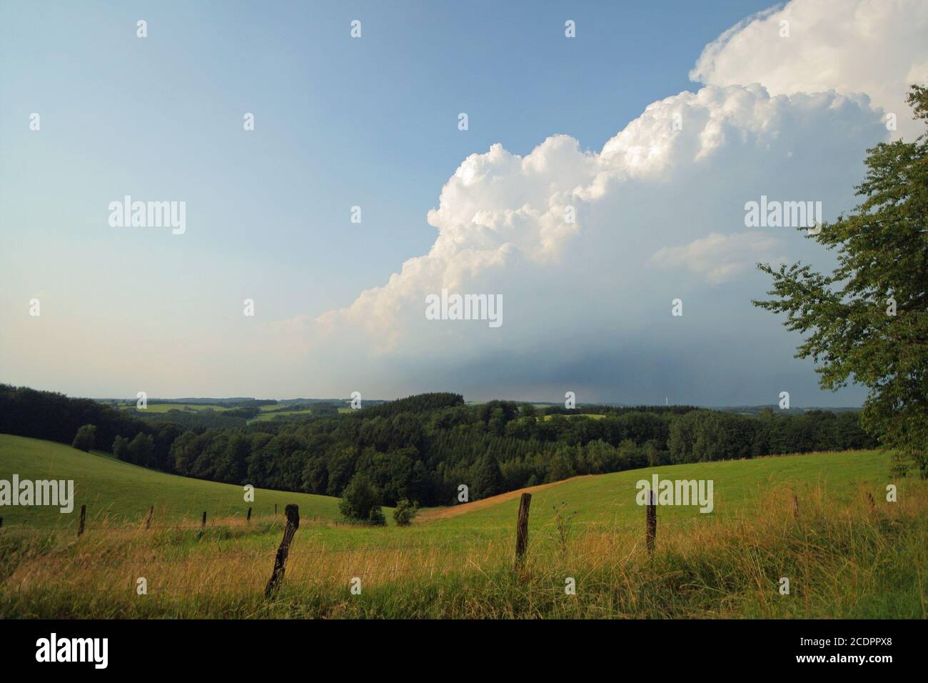 storm clouds over the mountainous country, nrw, Germany Stock Photo