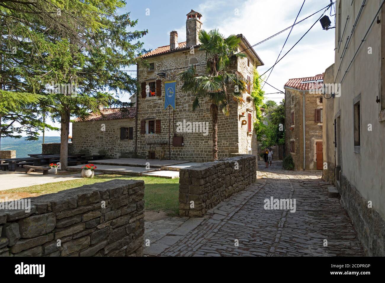 village centre, Groznjan, Istria, Croatia Stock Photo