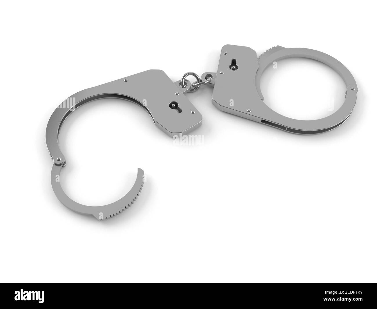 Hand cuffs isolated on white background Stock Photo - Alamy