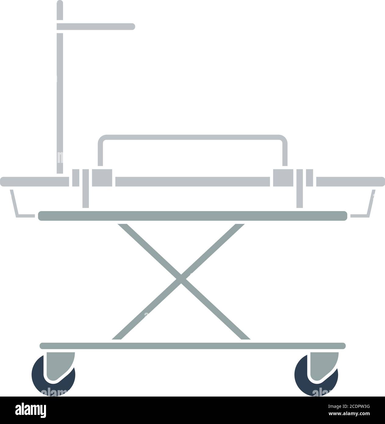 Medical Stretcher Icon. Flat Color Design. Vector Illustration Stock ...
