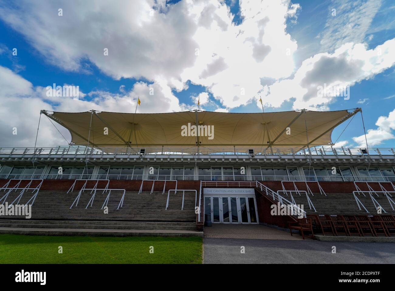 A general view of the Sussex Stand at Goodwood Racecourse. Stock Photo