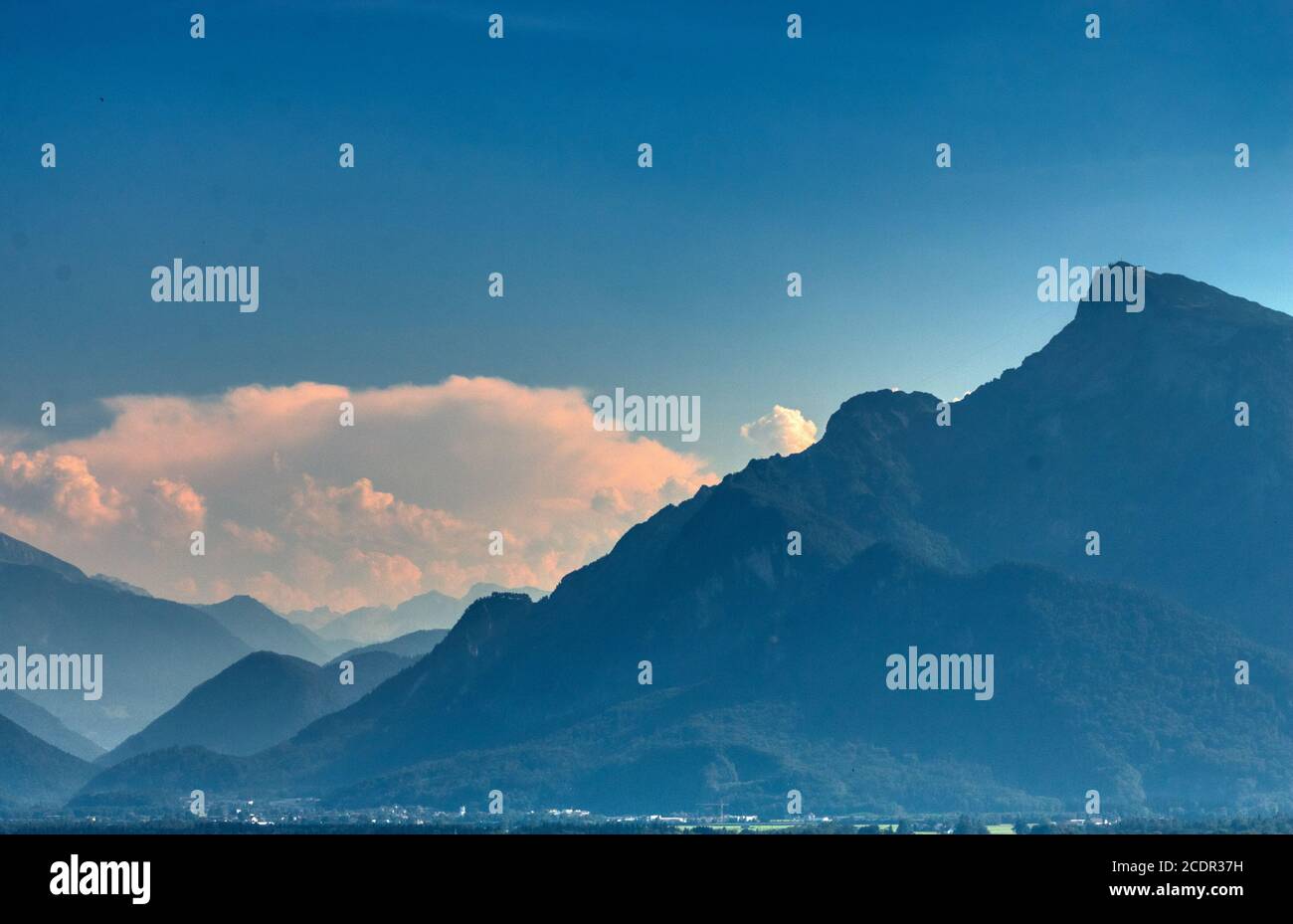 Salzburg aerial view of the mountains on summer time Stock Photo