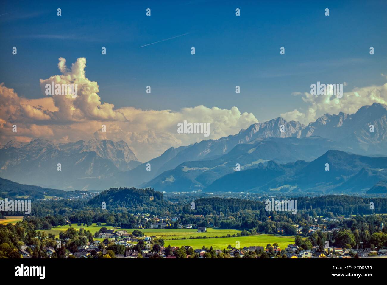 Salzburg aerial view of the mountains on summer time Stock Photo - Alamy
