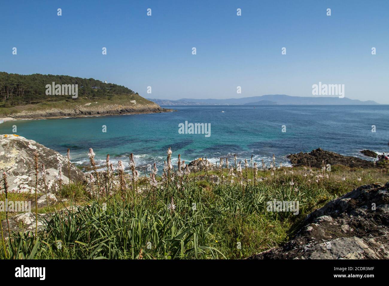 Rias Baixas sea inlet landsape in Pontevedra, Galicia, Spain Stock Photo