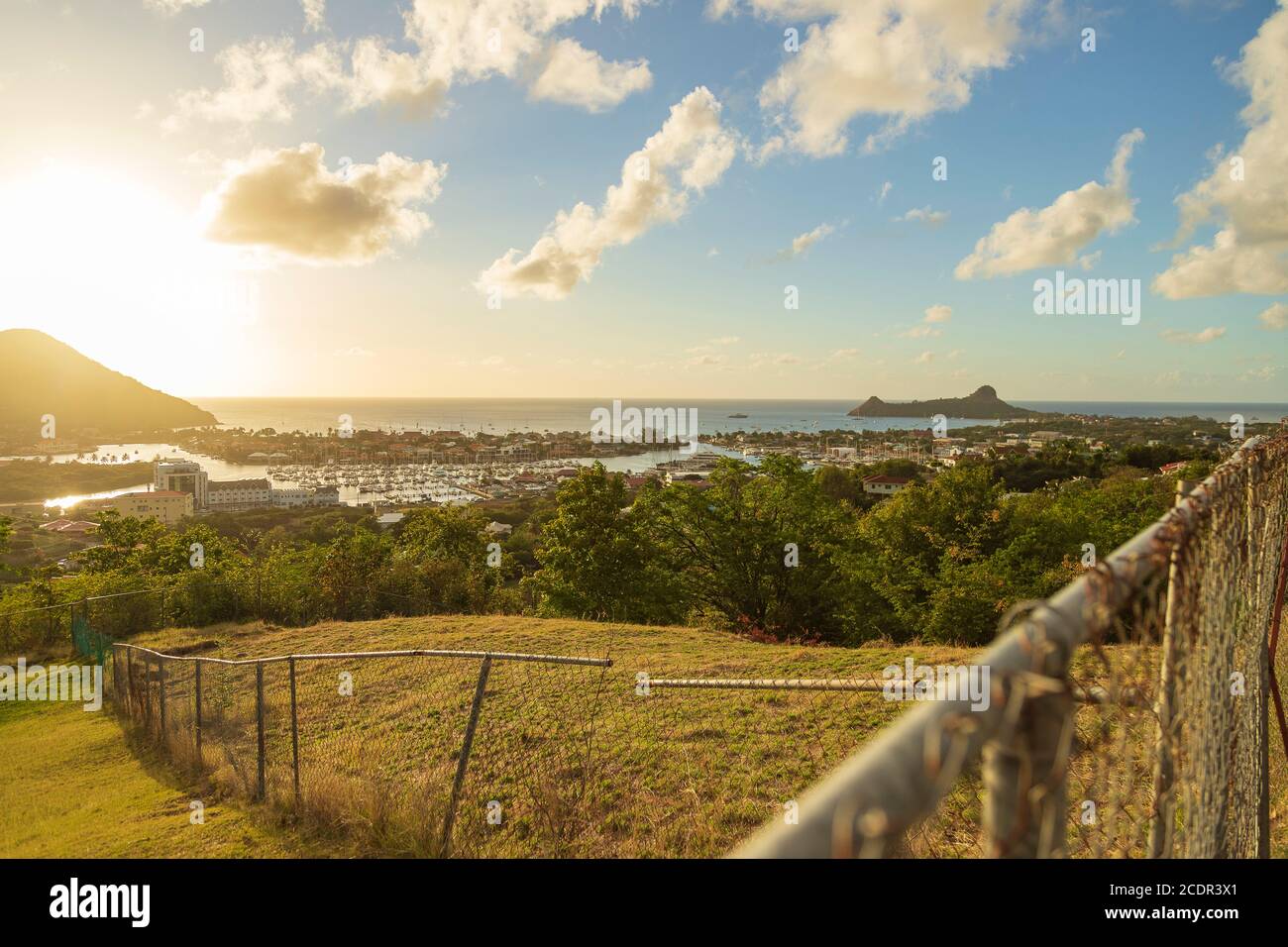 A view of the Rodney Bay Marina and the Pigeon Island National Landmark