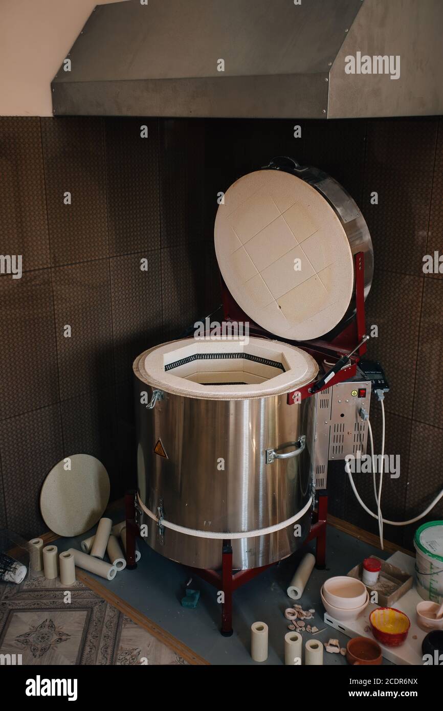 Muffle furnace for firing ceramics in pottery Stock Photo Alamy