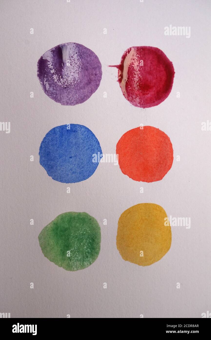 Rainbow coloured paint spots Stock Photo Alamy