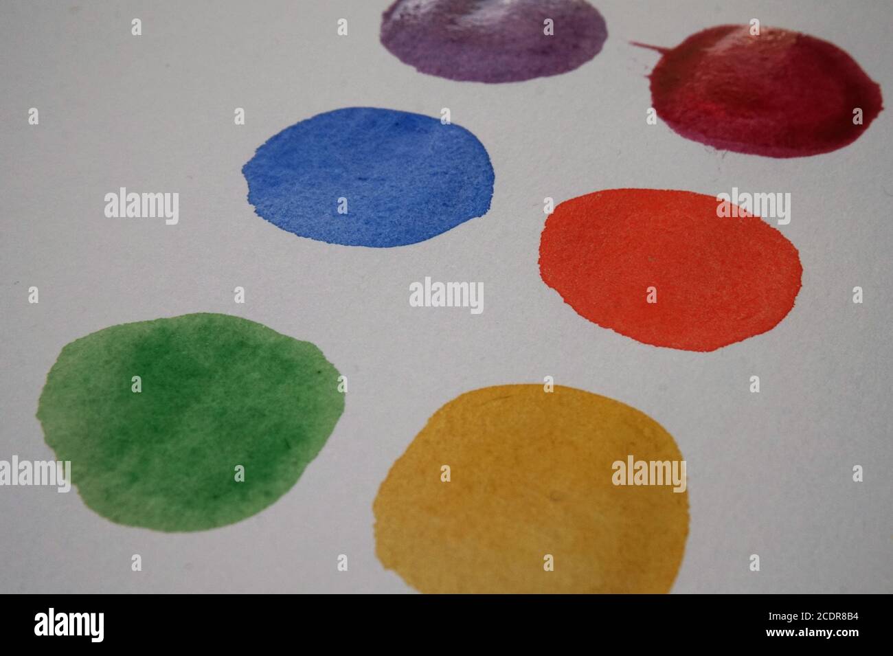 Rainbow coloured paint spots Stock Photo Alamy