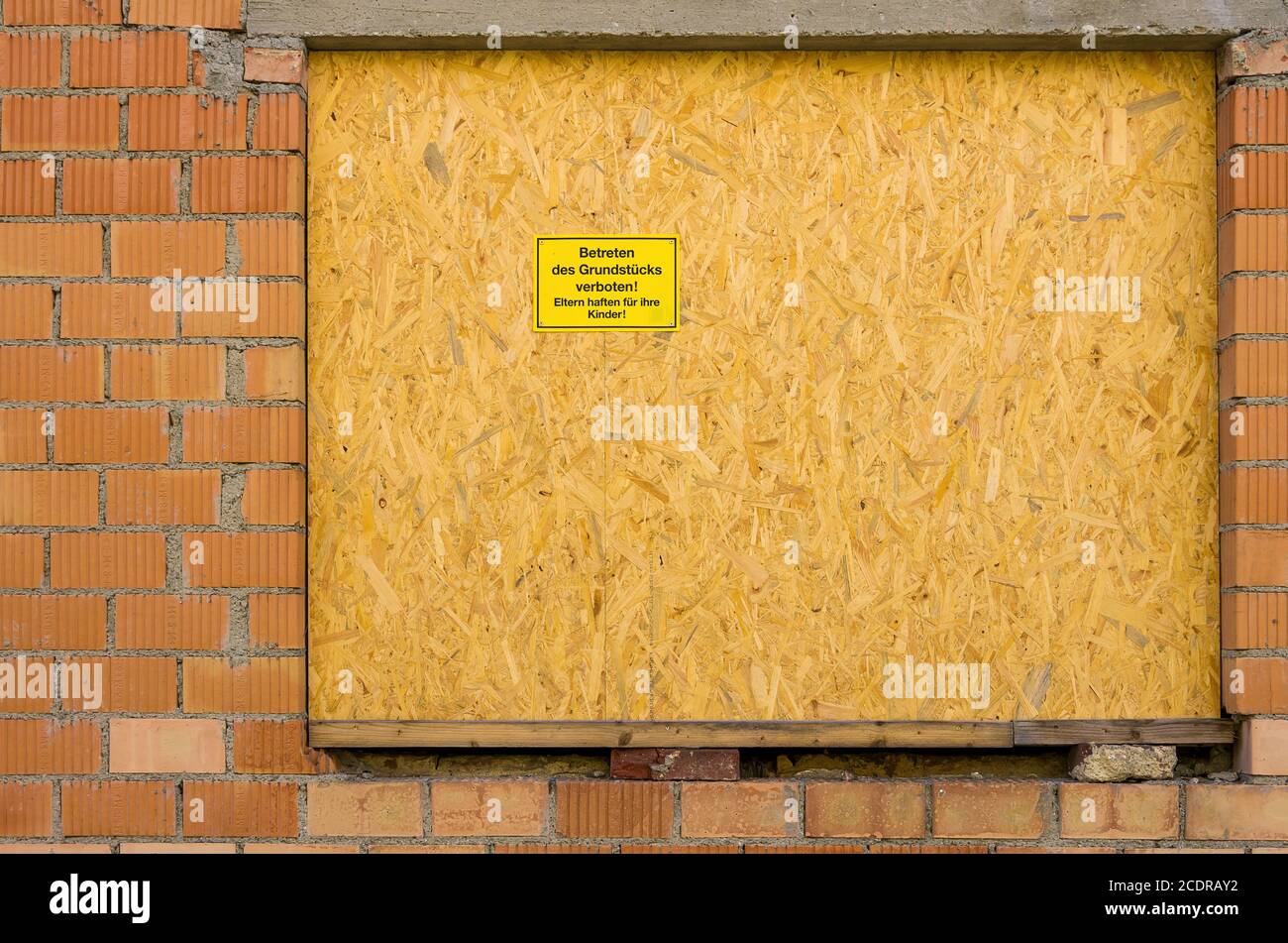 German sign saying forbidden to enter and parents are liable Stock