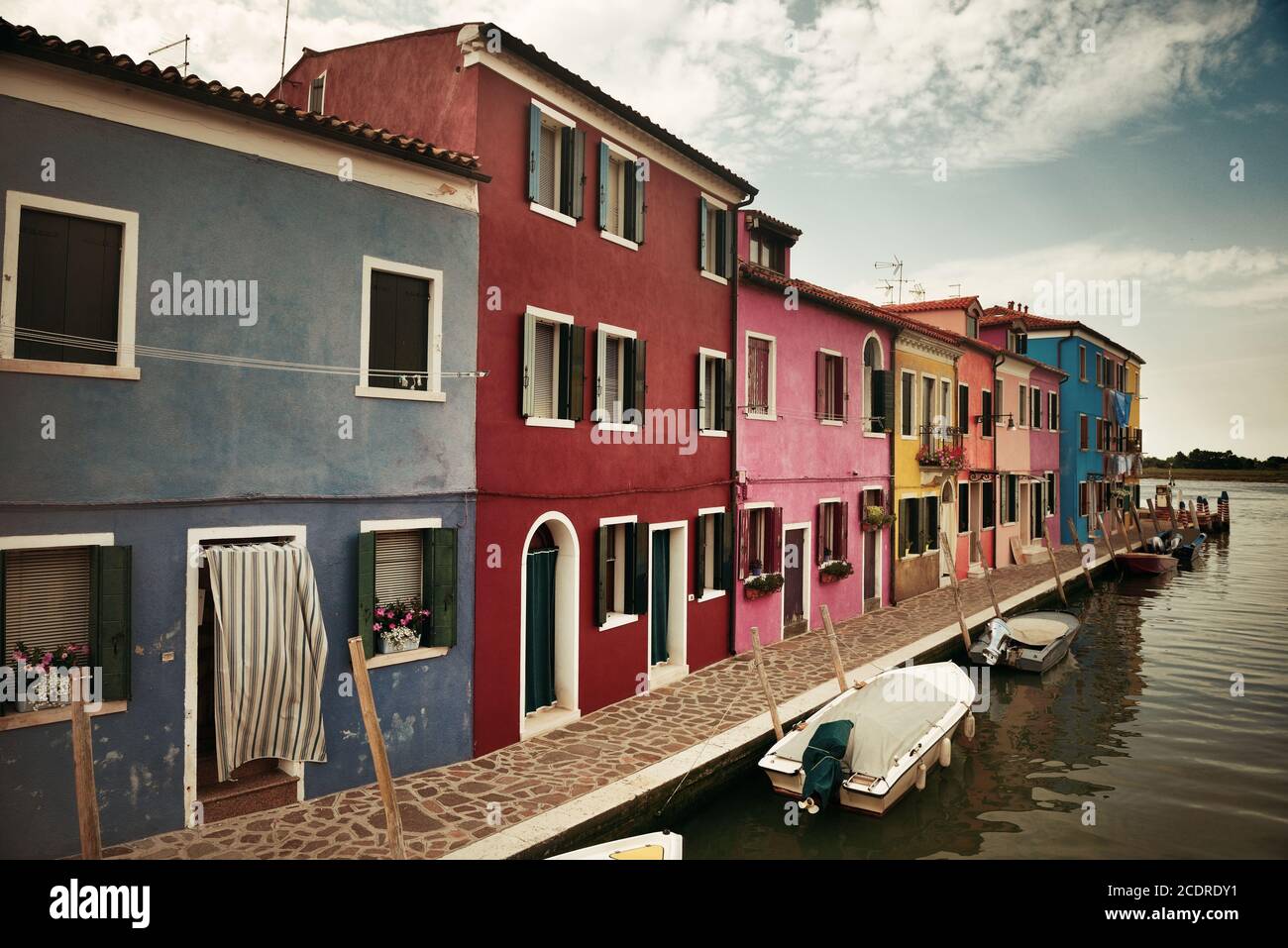 Burano historical buildings. Venice, Italy. Stock Photo