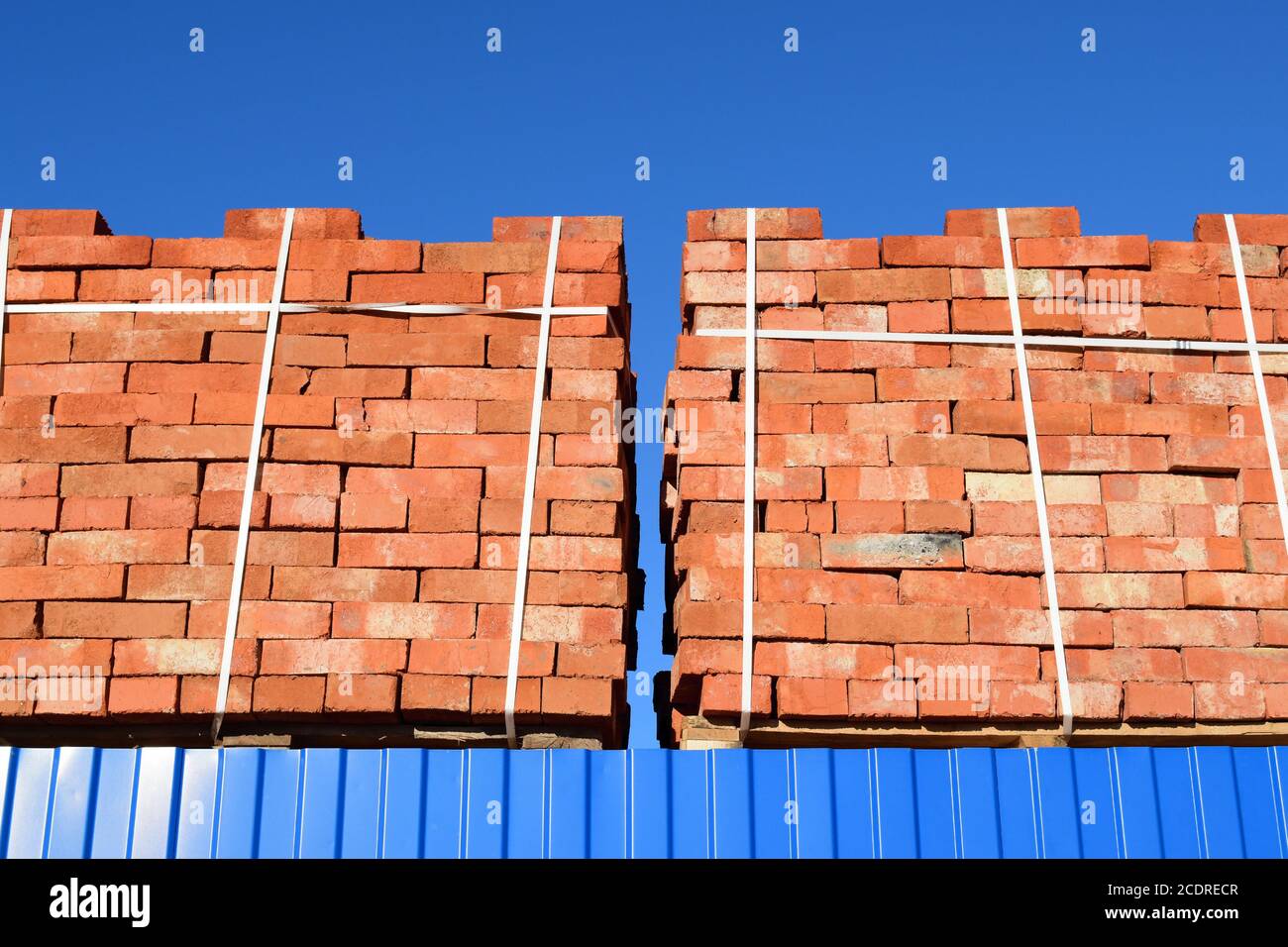 Construction material warehouse stack bricks hires stock photography