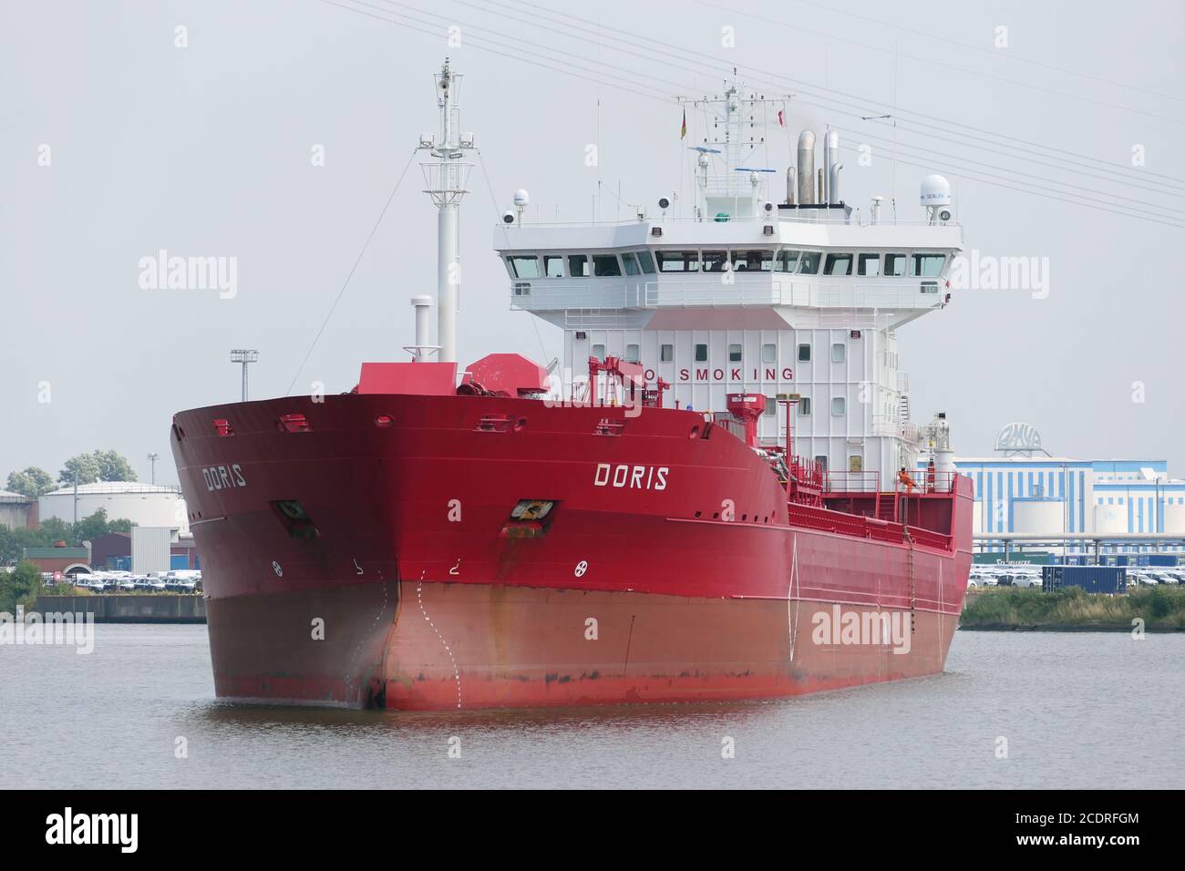 The tanker Doris will leave the port of Emden on August 1, 2020. Stock Photo