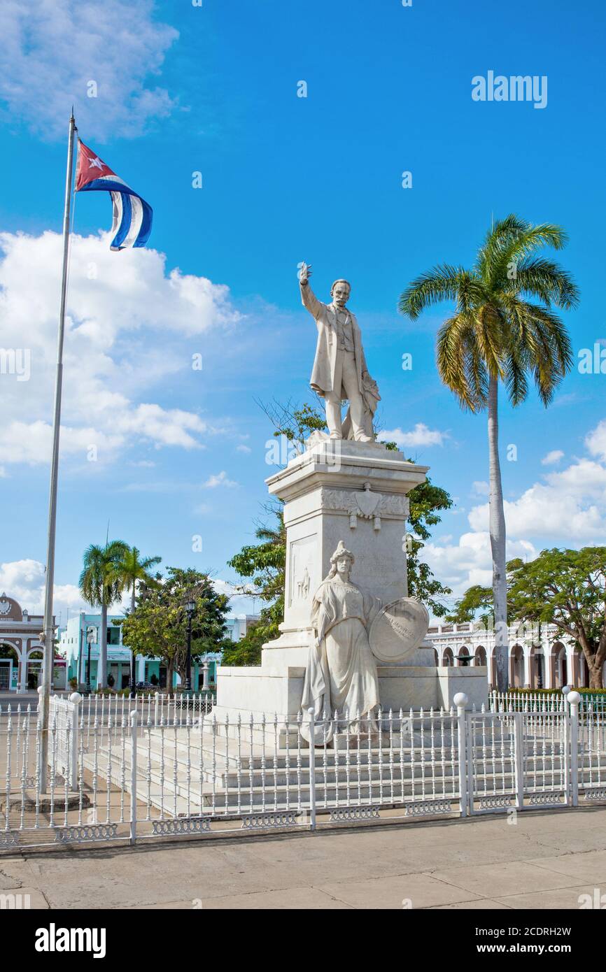 Cienfuegos, Cuba - December 17, 2016: Statue of Jose Marti in the Jose Marti Park Stock Photo