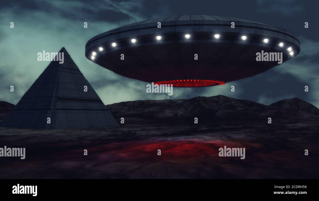 3d render. Unidentified flying object Stock Photo